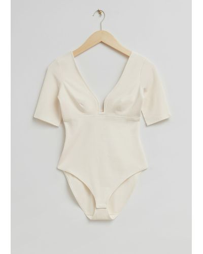 & Other Stories Cotton-blend Bodysuit - Blue