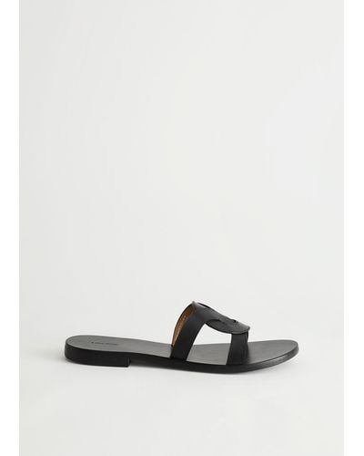 & Other Stories Woven Leather Sandals - Black