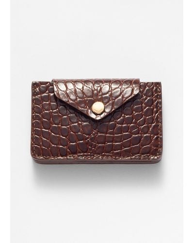 & Other Stories Leather Card Holder - Brown