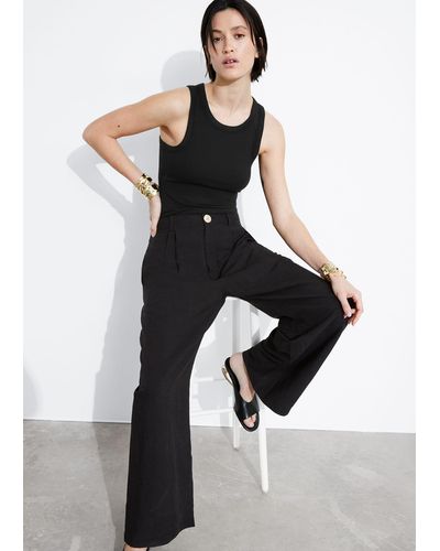 & Other Stories Relaxed Breezy Trousers - Black