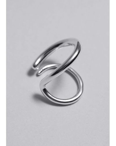 & Other Stories Double Hoop Ear Cuff - White