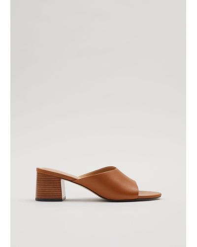 & Other Stories Classic Leather Mules - Brown