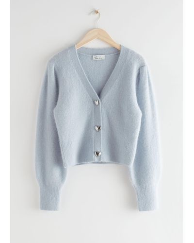 & Other Stories Playful Button Knit Cardigan - Blue