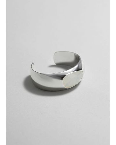 & Other Stories Embellished Cuff Bangle - Gray