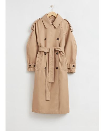 & Other Stories Oversized Wide Sleeve Trench Coat - Natural