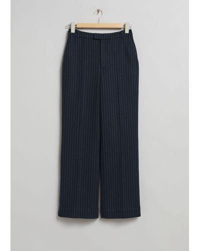 & Other Stories Slim Flared Tailored Pants - Blue