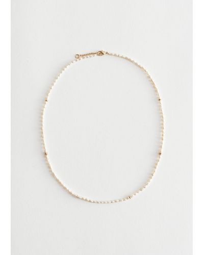 & Other Stories Pearl Pendant Necklace - White