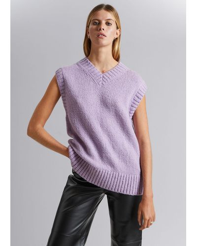 & Other Stories Wool Knit Vest - Purple