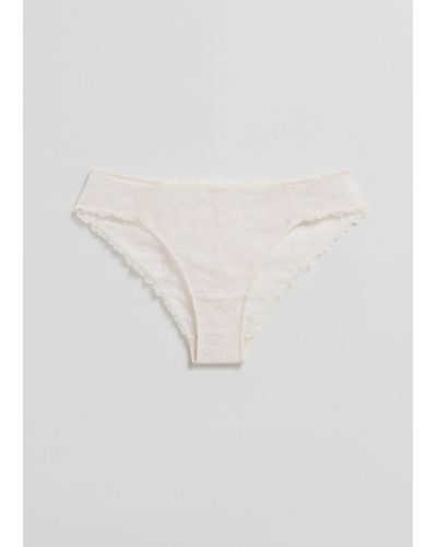 & Other Stories Floral Lace Mini Briefs - White