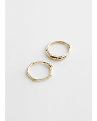 & Other Stories Organic Finish Ring Set - White