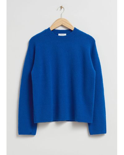 & Other Stories Relaxed Knit Sweater - Blue