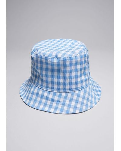 & Other Stories Checked Bucket Hat - Blue