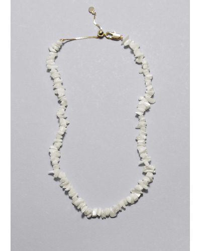 & Other Stories Semi-precious Stone Necklace - White