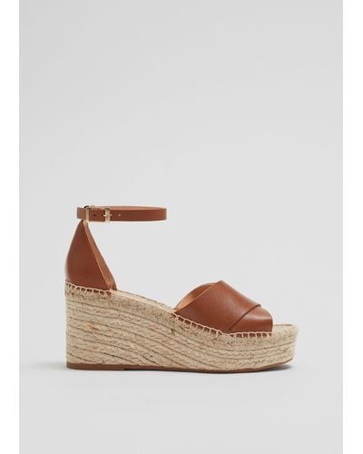 & Other Stories Leather Espadrille Sandals - Natural