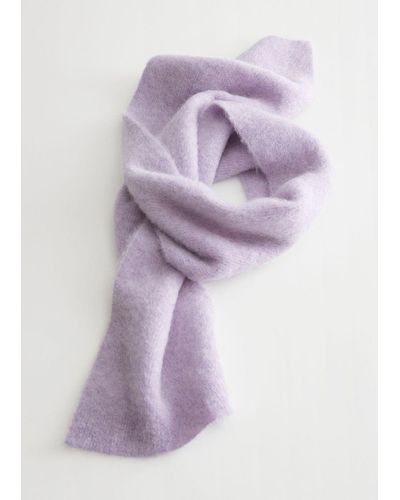 & Other Stories Fluffy Mohair Scarf - Purple