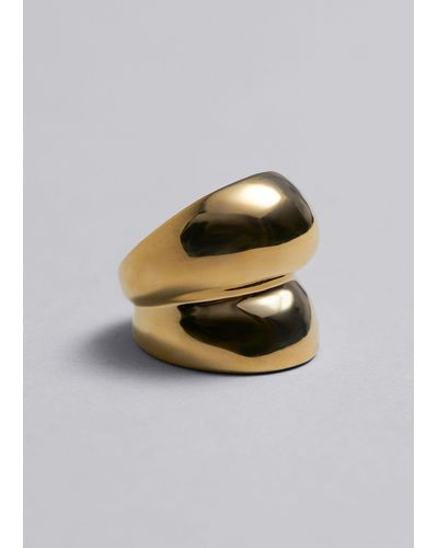 & Other Stories Double Domed Ring - Brown
