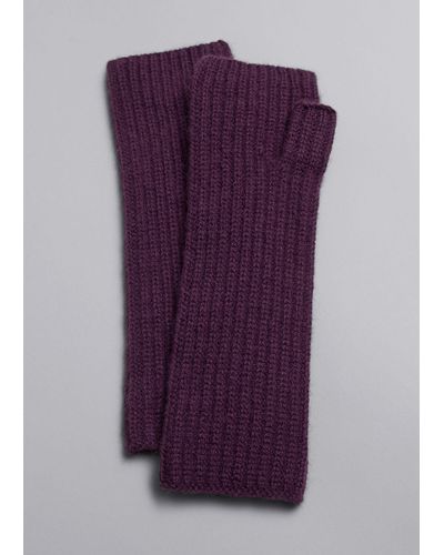 & Other Stories Cashmere-blend Fingerless Gloves - Purple