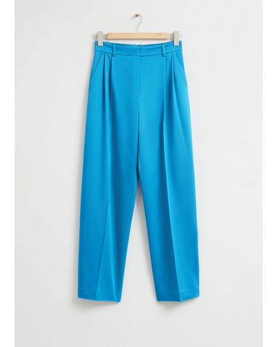 & Other Stories Tailored Relaxed Fit Trousers - Blue