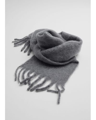 & Other Stories Large Mohair-blend Scarf - Grey