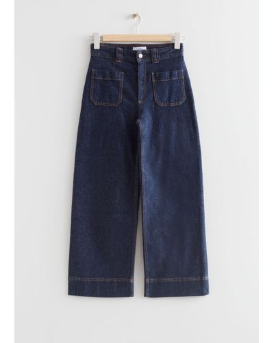 & Other Stories Flared Patch Pocket Jeans - Blue