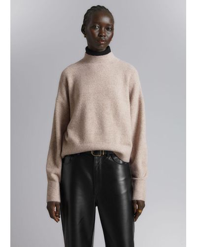 & Other Stories Mock-neck Sweater - Natural
