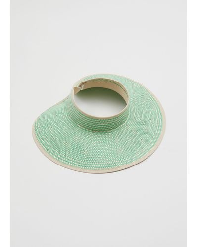 & Other Stories Woven Straw Visor - Green