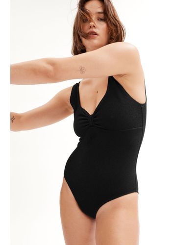 & Other Stories Textured Swimsuit - Black