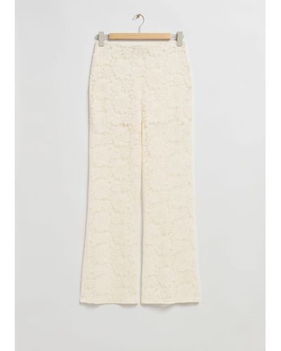 & Other Stories Floral Lace Trousers - Natural