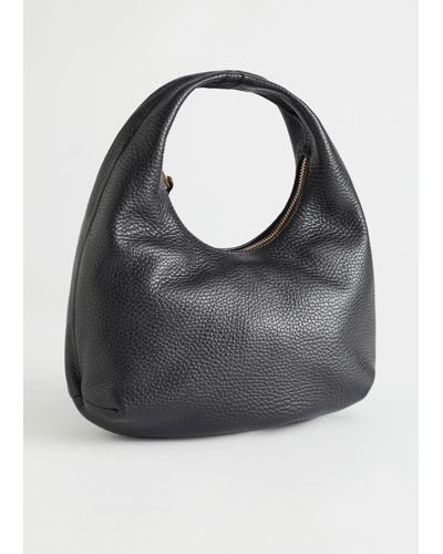 & Other Stories Leather Hand Bag - Black