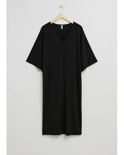 & Other Stories Loose-fit Kimono Sleeve Dress - Black