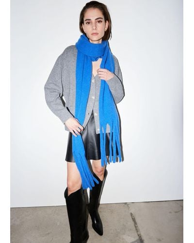& Other Stories Oversized Wool-blend Scarf - Blue