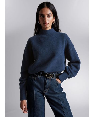 & Other Stories Mock-neck Sweater - Blue