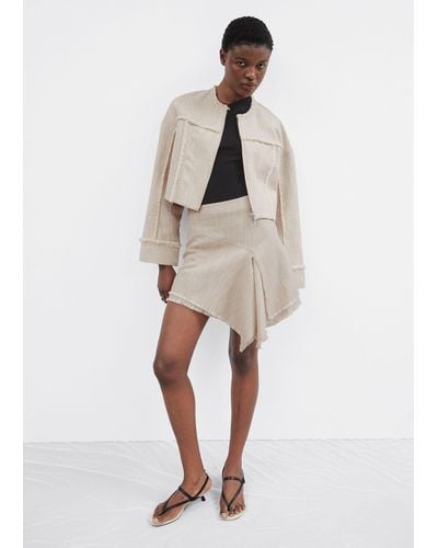 & Other Stories Layered Asymmetric Mini Skirt - Natural