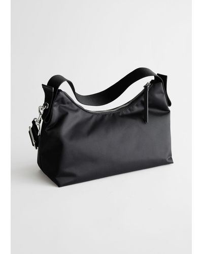 & Other Stories Nylon Duo Strap Shoulder Bag - Black