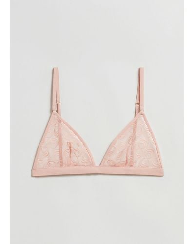 & Other Stories Lace Soft Bra - Pink