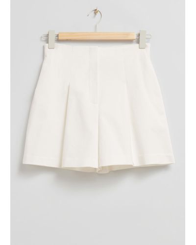 & Other Stories High Waist Chino Shorts - Grey