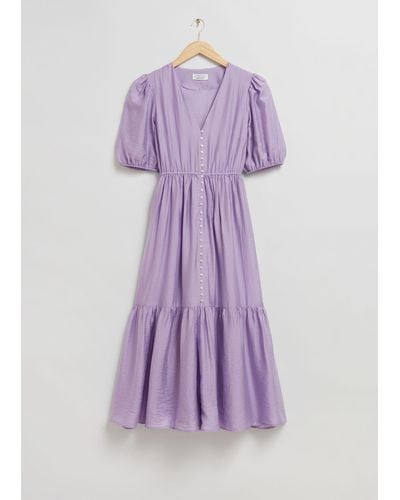 & Other Stories Tiered Maxi Dress - Purple