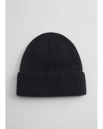 & Other Stories Ribbed Wool Beanie - Blue