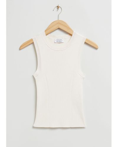& Other Stories Ribbed Knit Tank Top - White