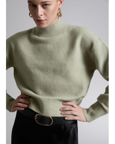 & Other Stories Mock Neck Sweater - Green