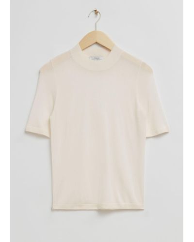 & Other Stories Delicate Knit T-shirt - Natural