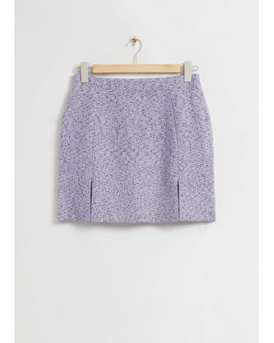 & Other Stories Knitted Tweed Mini Skirt - Purple