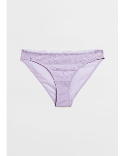 & Other Stories Poppy Lace Briefs - Purple