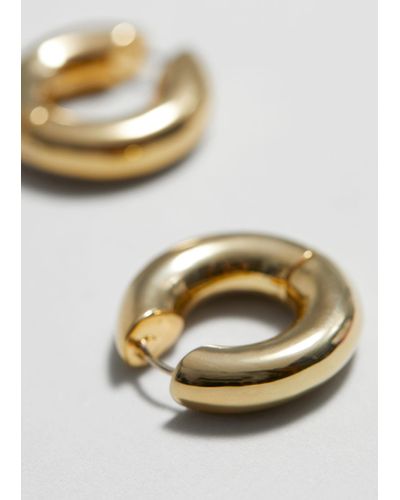& Other Stories Small Chunky Hoop Earrings - Metallic