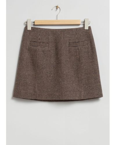 & Other Stories A-line Mini Skirt - Brown