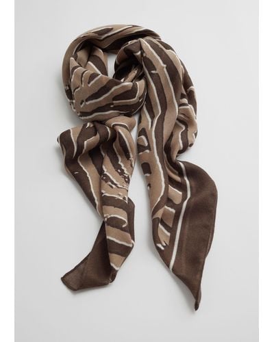 & Other Stories Light Square Scarf - Brown