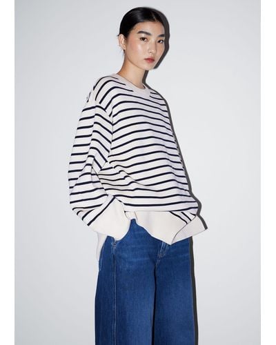 & Other Stories Striped Jumper - Blue