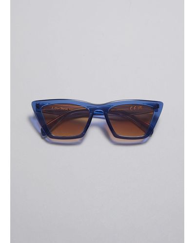 & Other Stories Angular Cat Eye Sunglasses - Blue