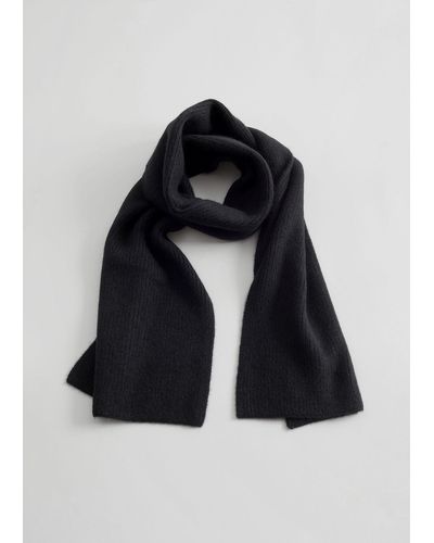 & Other Stories Cashmere Knit Scarf - Black