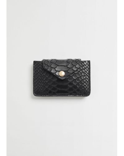 & Other Stories Leather Card Holder - Black